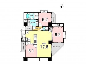 江東区東砂、マンションの間取り画像です