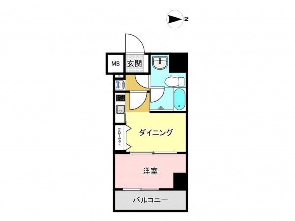 江東区亀戸、マンションの間取り画像です