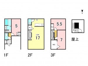 江東区南砂、中古一戸建ての間取り画像です
