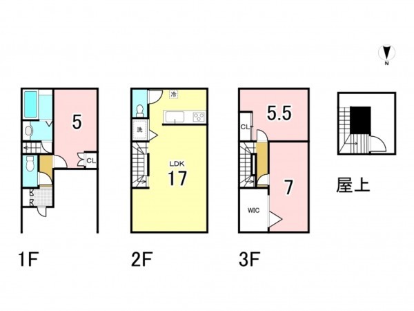 江東区南砂、中古一戸建ての間取り画像です