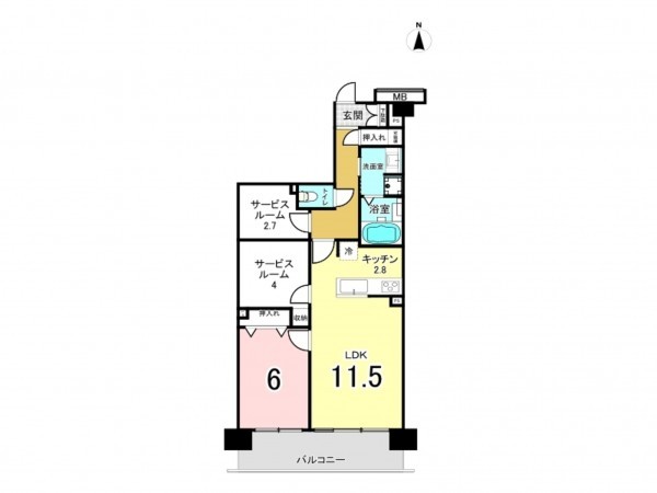 江東区東砂、マンションの間取り画像です