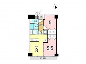 江東区東砂、マンションの間取り画像です