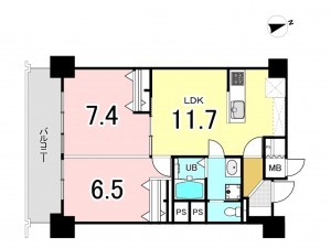 江東区南砂、マンションの間取り画像です