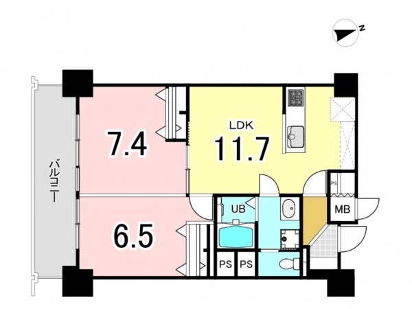 江東区南砂、マンションの間取り画像です