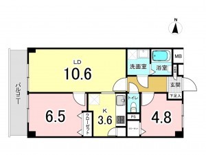 江東区北砂、マンションの間取り画像です