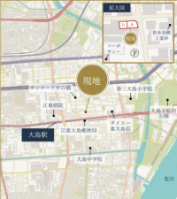 江東区大島、新築一戸建ての地図画像です