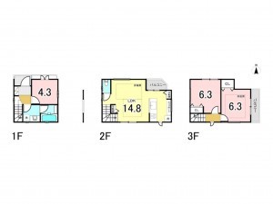 江東区大島、新築一戸建ての間取り画像です