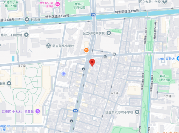 江東区北砂、中古一戸建ての地図画像です