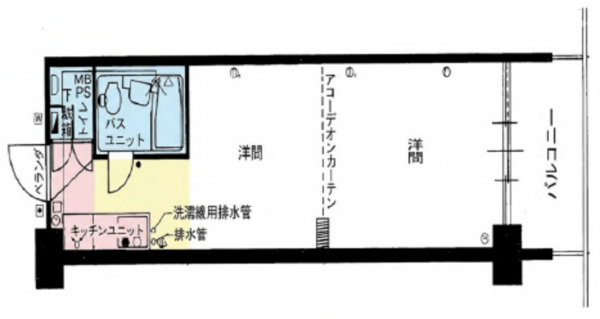 江東区亀戸、マンションの間取り画像です