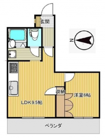 江東区亀戸、マンションの間取り画像です