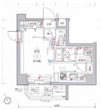 江東区亀戸、マンションの間取り画像です