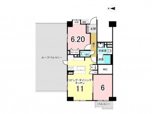 江東区亀戸、マンションの間取り画像です