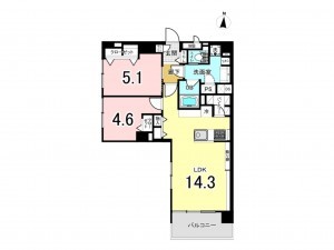 江東区東陽、マンションの間取り画像です