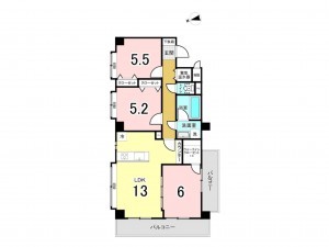 江東区亀戸、マンションの間取り画像です