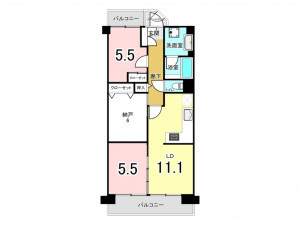 江東区東砂、マンションの間取り画像です