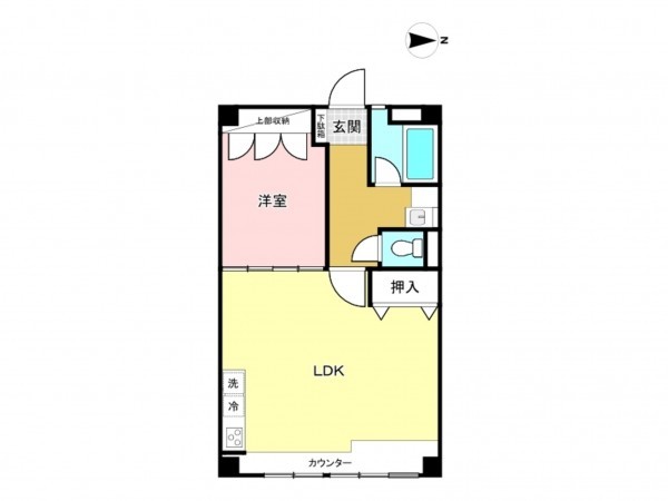 江東区亀戸、マンションの間取り画像です