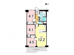 江東区大島、マンションの間取り画像です