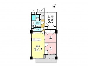 江東区南砂、マンションの間取り画像です