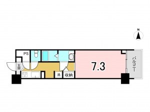 江東区亀戸、マンションの間取り画像です