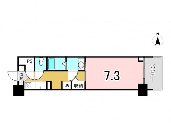 江東区亀戸、マンションの間取り画像です