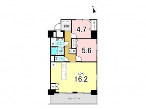 江東区東砂、マンションの間取り画像です
