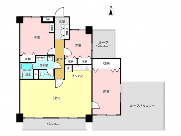 江東区大島、マンションの間取り画像です