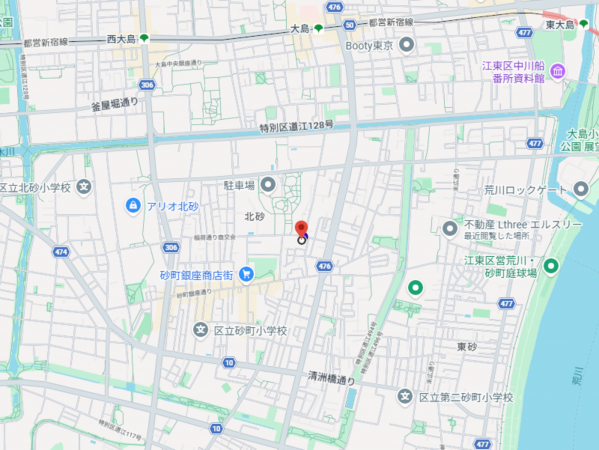 江東区北砂、マンションの地図画像です