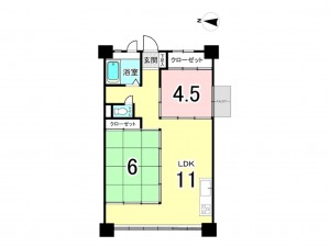 江東区亀戸、マンションの間取り画像です