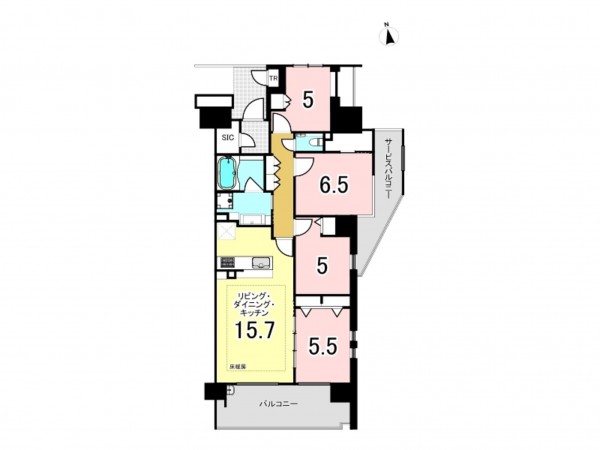 江東区南砂、マンションの間取り画像です