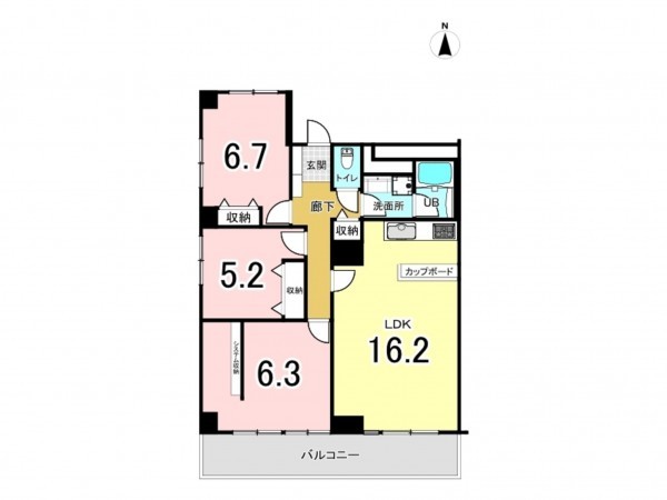 江東区大島、マンションの間取り画像です