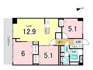 江東区南砂、マンションの間取り画像です
