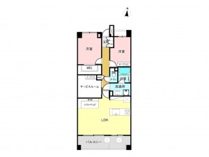 江東区亀戸、マンションの間取り画像です