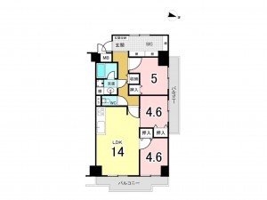 江東区北砂、マンションの間取り画像です