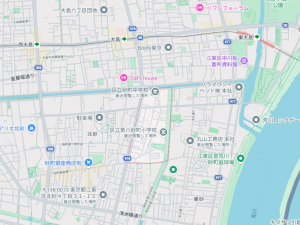 江東区北砂、新築一戸建ての地図画像です