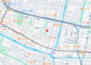 江東区富岡、マンションの地図画像です