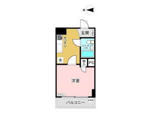 江東区亀戸、マンションの間取り画像です