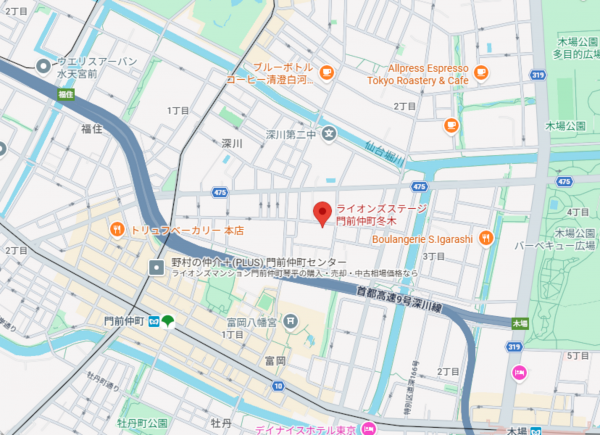 江東区冬木、マンションの地図画像です