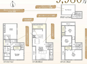 江東区南砂、新築一戸建ての間取り画像です