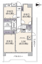 江東区北砂、マンションの間取り画像です