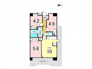 江東区北砂、マンションの間取り画像です
