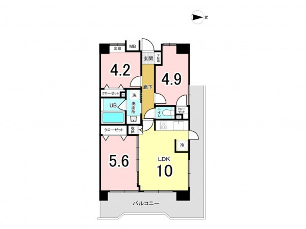 江東区北砂、マンションの間取り画像です
