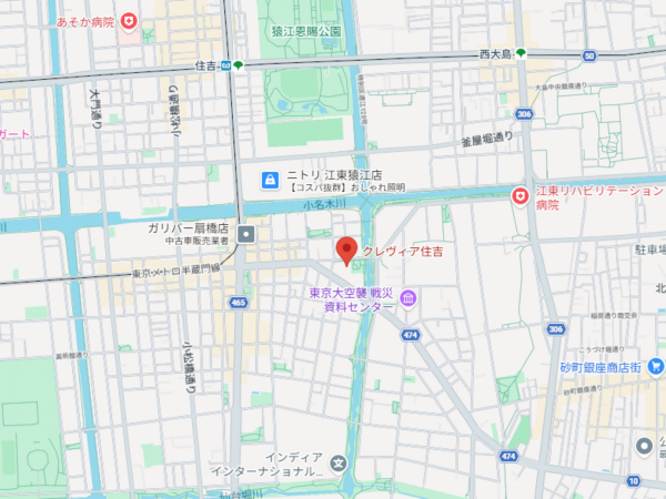 江東区扇橋、マンションの地図画像です
