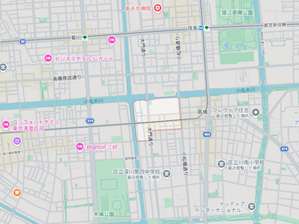 江東区扇橋、土地の地図画像です
