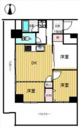 江東区亀戸、マンションの間取り画像です