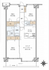 江東区北砂、マンションの間取り画像です