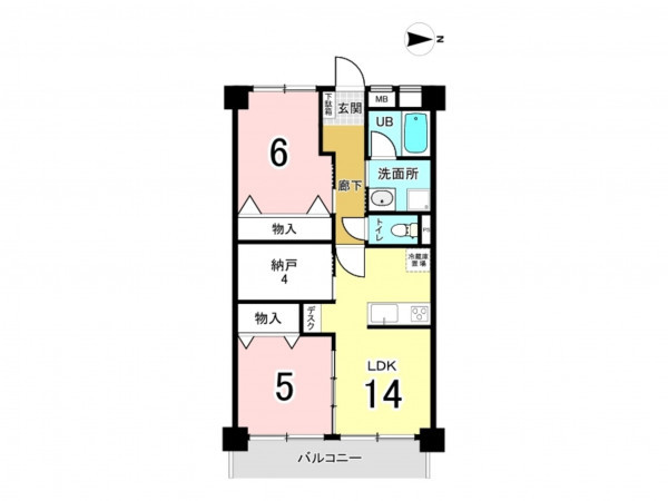 江東区東陽、マンションの間取り画像です