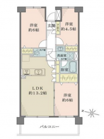 江東区大島、マンションの間取り画像です
