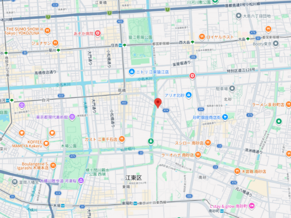 江東区南砂、マンションの地図画像です