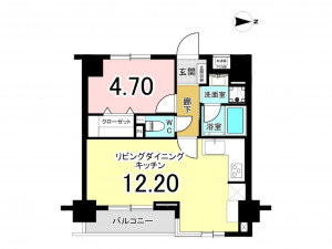 江東区亀戸、マンションの間取り画像です