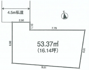 江東区北砂、土地の間取り画像です